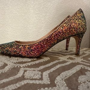 Jcrew Colette d'Orsay pumps in holographic glitter, size 10